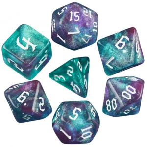 DND Dice RPG Dice Amazing Colours Mixing Fantasy Starlight Effect Unique Retro Font Styles For Roll Playing Card Games