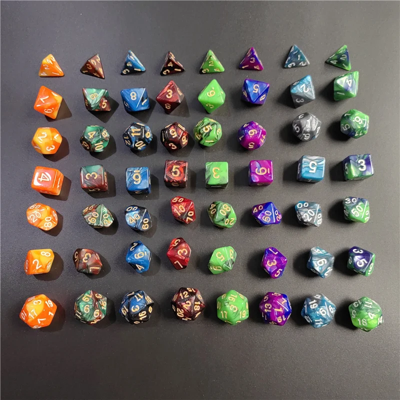 7PCS 1 Set 8 Colors Galaxy Style DND Dice Set D4 D6 D8 D10 D12 D20 Multifaceted Dice Are Used For TRPG Dragon Dungeon Board Game - Image 2