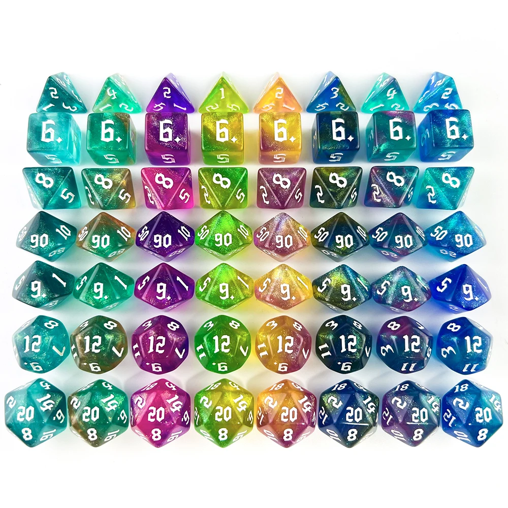 Iridescent Glitter RPG Polyhedral Dice Set for DND Game Dungeon and Dragons Table Board Roll Playing Games - Image 5