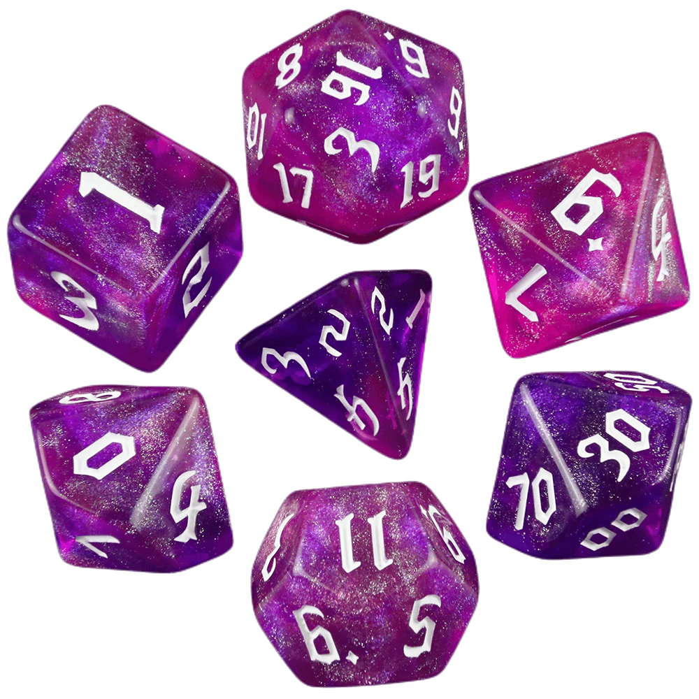 Iridescent Glitter RPG Polyhedral Dice Set for DND Game Dungeon and Dragons Table Board Roll Playing Games